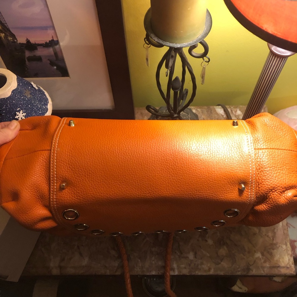 Anya Hindmarch of London! Gorgeous Orange Leather Shoulder Bag - Picture 11 of 16